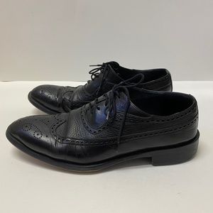 Behpooshan Black Leather Loafer Dress Shoes